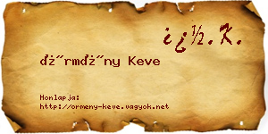 Örmény Keve névjegykártya